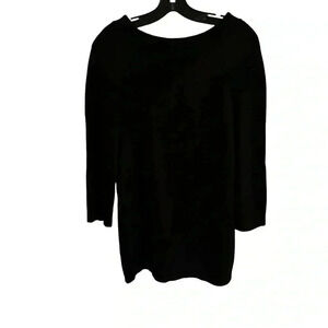 Alberta Ferretti Black Sweater 100% Wool V-back Made In Italy US 6